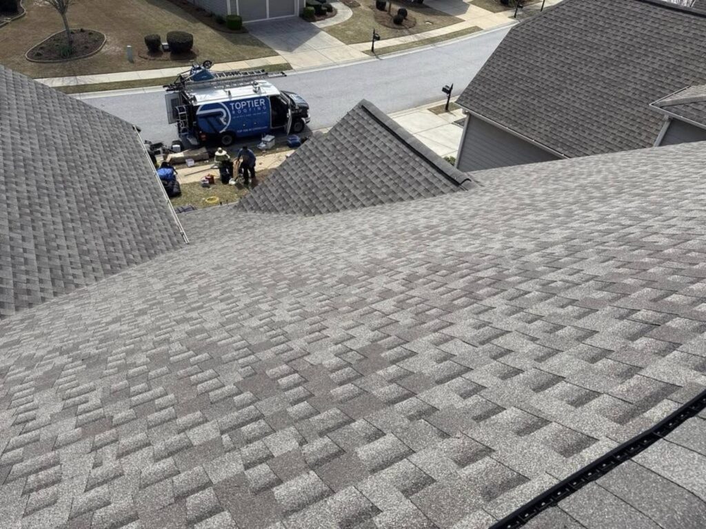 Close-up of a new roof